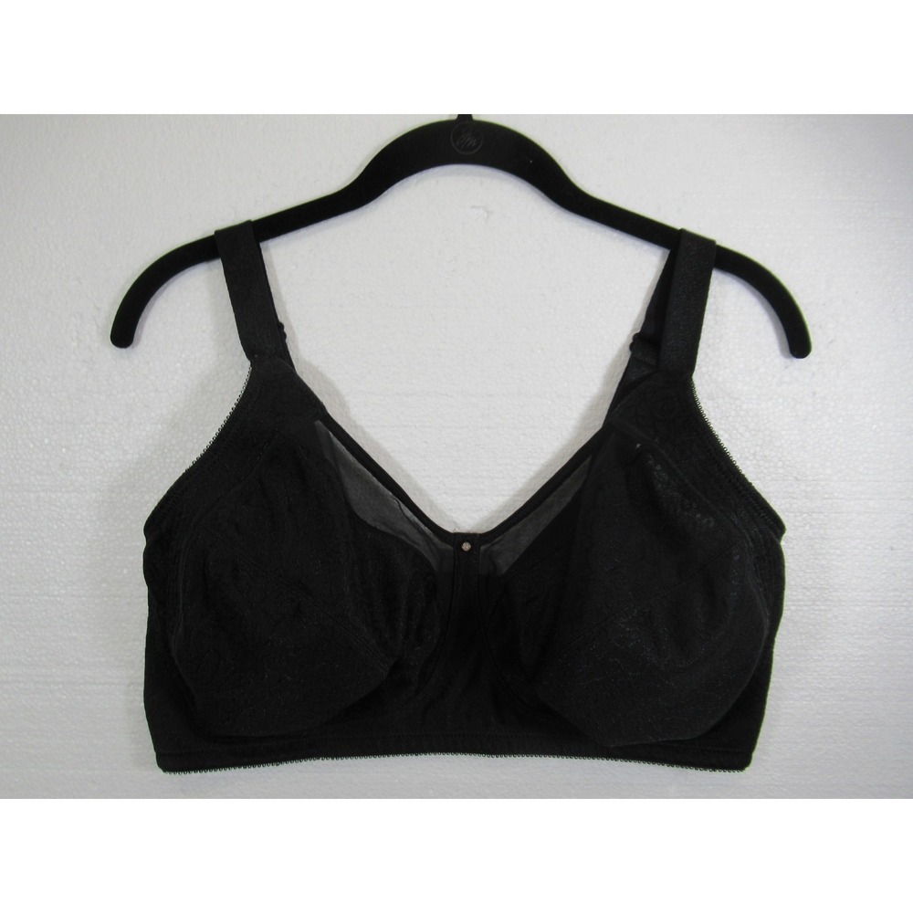 JMS Unlined Jacquard Comfort Shaping Bra 42DD Black Wireless 1T20 Just My Size